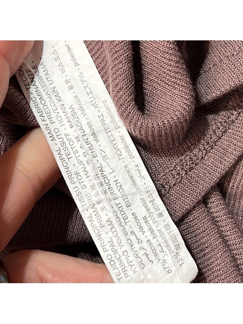 Zara Knit Midi Dress Small Mauve Purple Bohemian Romantic Cottagecore Semi-Sheer - Picture 10 of 10